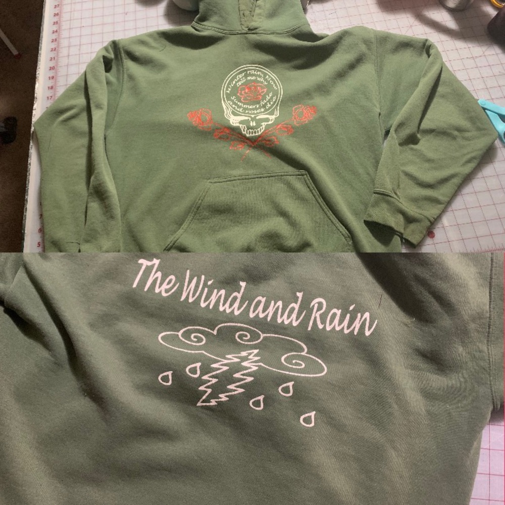 Grateful Dead lot hoodie - weather report suite - unisex medium olive green